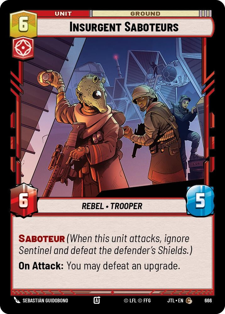 Image for Insurgent Saboteurs (Foil) (Jump to Lightspeed) (666) - Star Wars: Unlimited