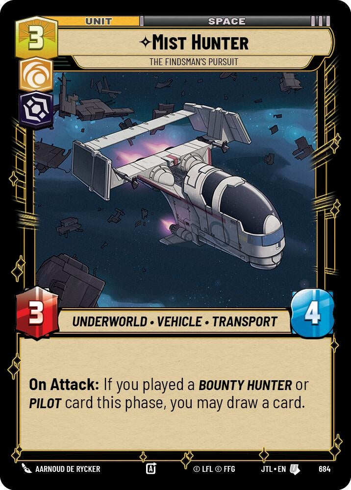 Image for Mist Hunter - The Findsman's Pursuit (Foil) (Jump to Lightspeed) (684) - Star Wars: Unlimited