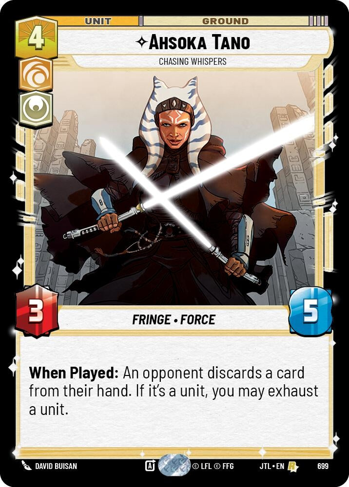 Image for Ahsoka Tano - Chasing Whispers (Foil) (Jump to Lightspeed) (699) - Star Wars: Unlimited