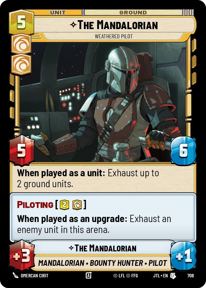 Image for The Mandalorian - Weathered Pilot (Foil) (Jump to Lightspeed) (708) - Star Wars: Unlimited