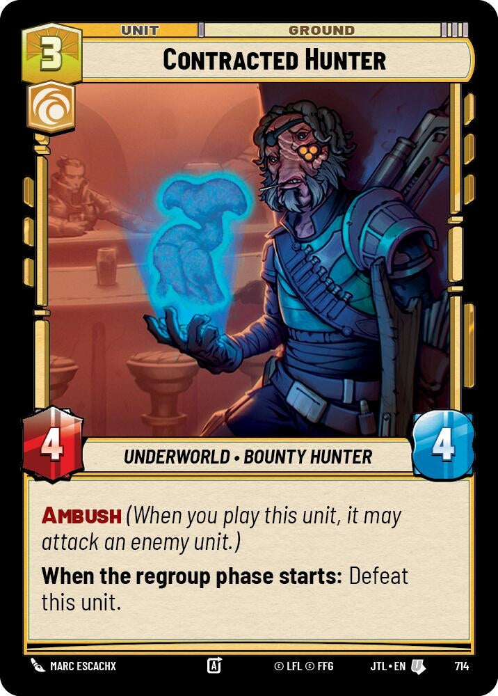 Image for Contracted Hunter (Foil) (Jump to Lightspeed) (714) - Star Wars: Unlimited
