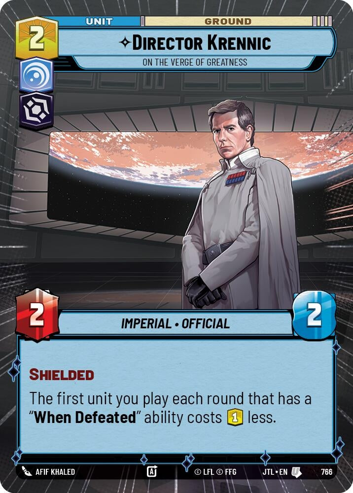 Image for Director Krennic - On the Verge of Greatness (Hyperspace Foil) (Jump to Lightspeed) (766) - Star Wars: Unlimited
