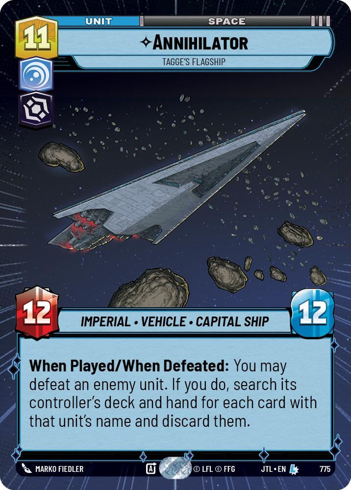 Image for Annihilator - Tagge's Flagship (Hyperspace Foil) (Jump to Lightspeed) (775) - Star Wars: Unlimited