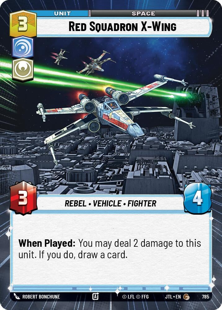 Image for Red Squadron X-Wing (Hyperspace Foil) (Jump to Lightspeed) (785) - Star Wars: Unlimited