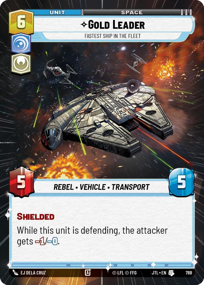 Image for Gold Leader - Fastest Ship in the Fleet (Hyperspace Foil) (Jump to Lightspeed) (788) - Star Wars: Unlimited