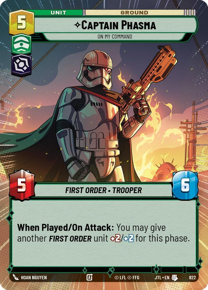 Image for Captain Phasma - On My Command (Hyperspace Foil) (Jump to Lightspeed) (822) - Star Wars: Unlimited
