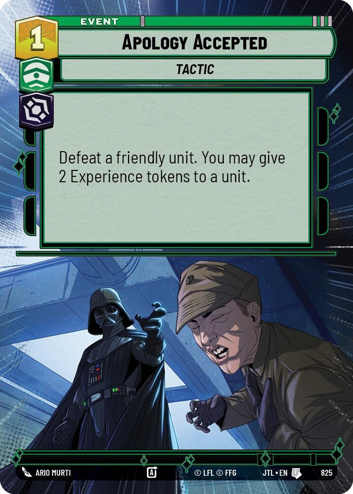 Image for Apology Accepted (Hyperspace Foil) (Jump to Lightspeed) (825) - Star Wars: Unlimited