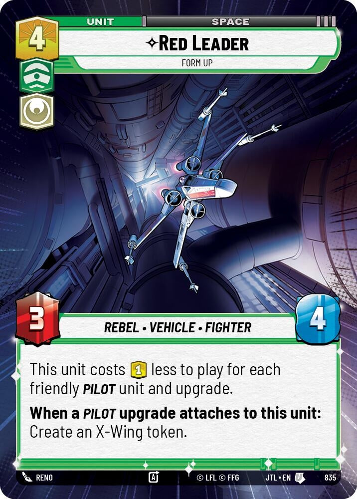 Image for Red Leader - Form Up (Hyperspace Foil) (Jump to Lightspeed) (835) - Star Wars: Unlimited