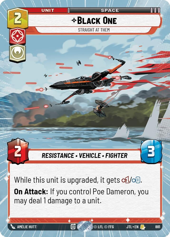 Image for Black One - Straight At Them (Hyperspace Foil) (Jump to Lightspeed) (881) - Star Wars: Unlimited