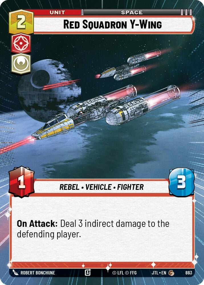 Image for Red Squadron Y-Wing (Hyperspace Foil) (Jump to Lightspeed) (883) - Star Wars: Unlimited