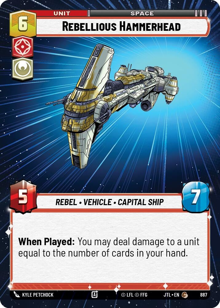 Image for Rebellious Hammerhead (Hyperspace Foil) (Jump to Lightspeed) (887) - Star Wars: Unlimited