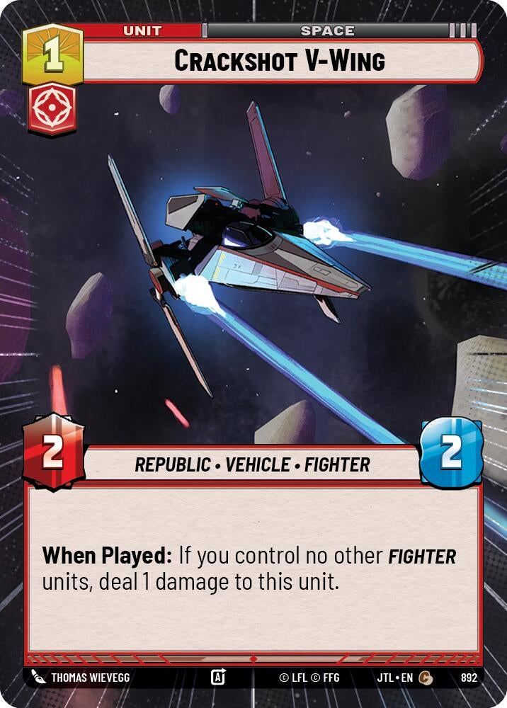 Image for Crackshot V-Wing (Hyperspace Foil) (Jump to Lightspeed) (892) - Star Wars: Unlimited