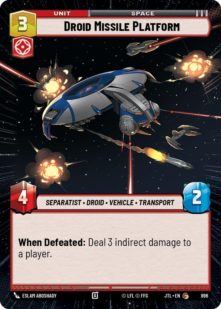 Image for Droid Missile Platform (Hyperspace Foil) (Jump to Lightspeed) (896) - Star Wars: Unlimited