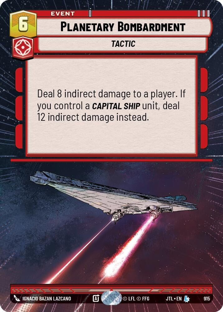 Image for Planetary Bombardment (Hyperspace Foil) (Jump to Lightspeed) (915) - Star Wars: Unlimited