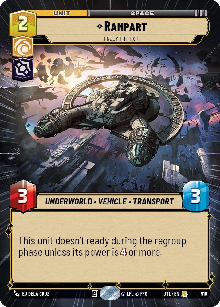 Image for Rampart - Enjoy the Exit (Hyperspace Foil) (Jump to Lightspeed) (916) - Star Wars: Unlimited
