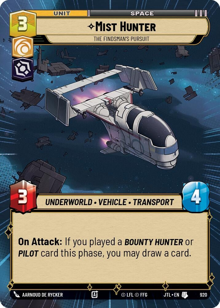 Image for Mist Hunter - The Findsman's Pursuit (Hyperspace Foil) (Jump to Lightspeed) (920) - Star Wars: Unlimited