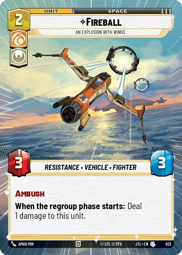 Image for Fireball - An Explosion With Wings (Hyperspace Foil) (Jump to Lightspeed) (932) - Star Wars: Unlimited