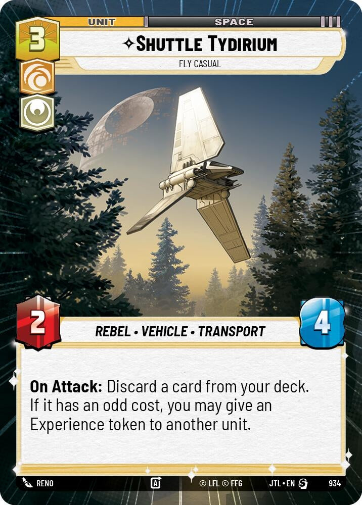 Image for Shuttle Tydirium - Fly Casual (Hyperspace Foil) (Jump to Lightspeed) (934) - Star Wars: Unlimited
