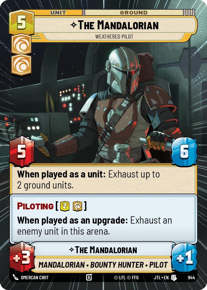 Image for The Mandalorian - Weathered Pilot (Hyperspace Foil) (Jump to Lightspeed) (944) - Star Wars: Unlimited
