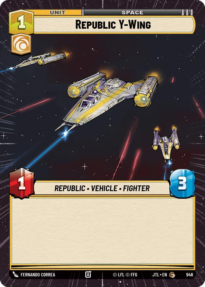 Image for Republic Y-Wing (Hyperspace Foil) (Jump to Lightspeed) (946) - Star Wars: Unlimited