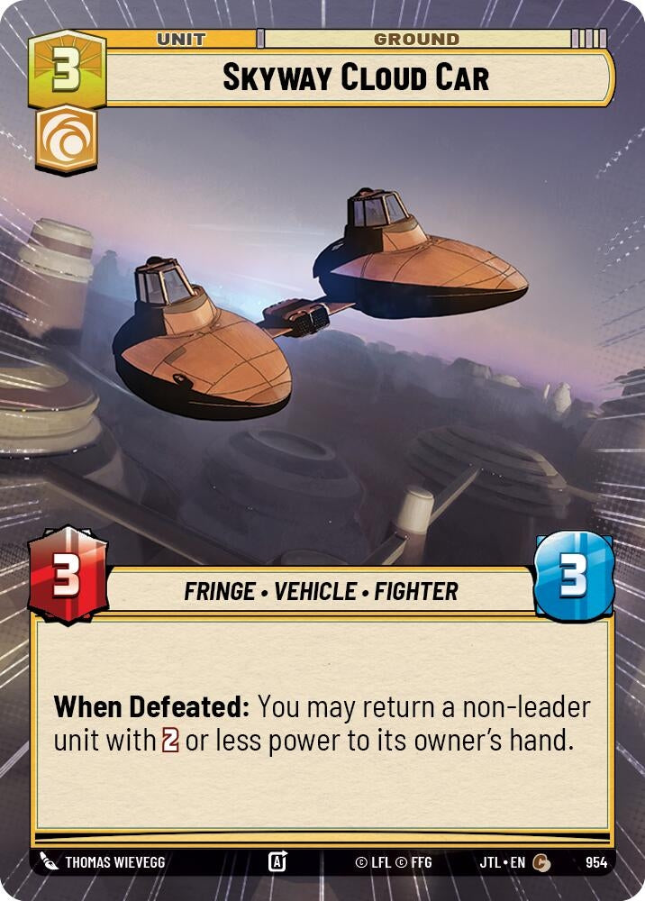 Image for Skyway Cloud Car (Hyperspace Foil) (Jump to Lightspeed) (954) - Star Wars: Unlimited
