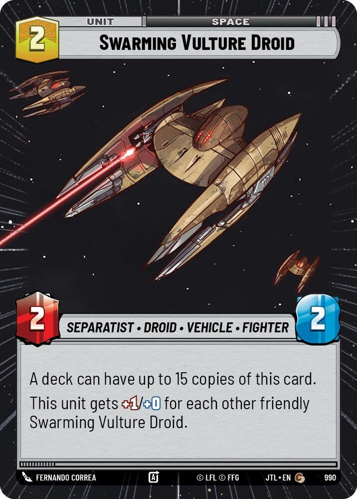 Image for Swarming Vulture Droid (Hyperspace Foil) (Jump to Lightspeed) (990) - Star Wars: Unlimited