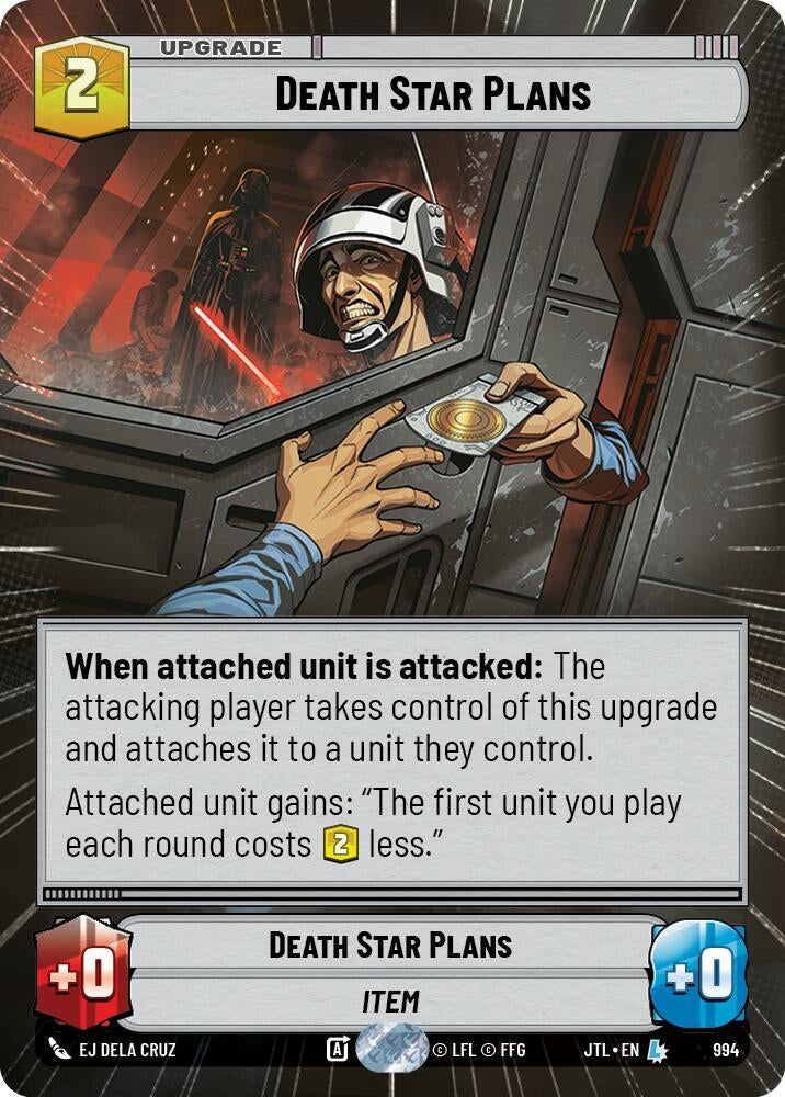 Image for Death Star Plans (Hyperspace Foil) (Jump to Lightspeed) (994) - Star Wars: Unlimited