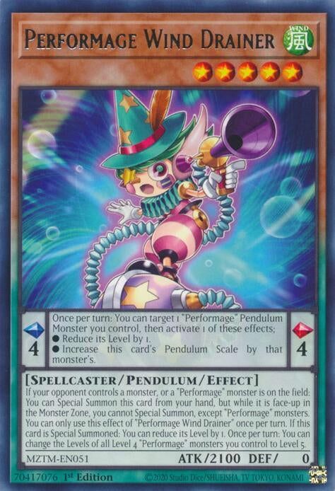 Image for Performage Wind Drainer (Maze of the Master) (MZTM-EN051) - YuGiOh