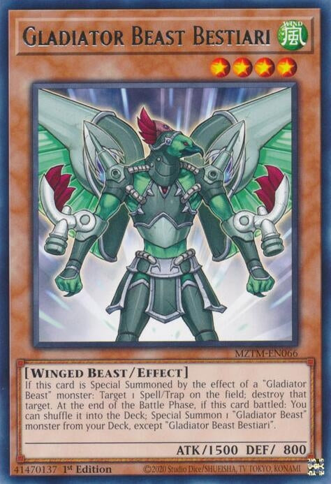 Image for Gladiator Beast Bestiari (Maze of the Master) (MZTM-EN066) - YuGiOh