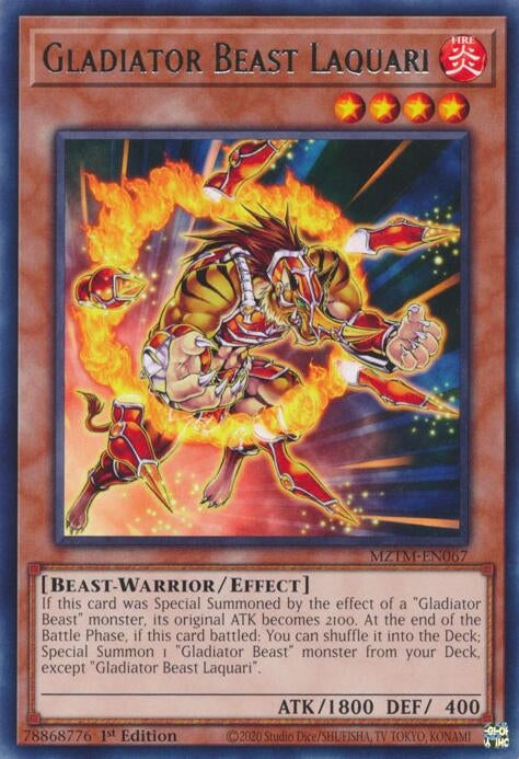 Image for Gladiator Beast Laquari (Maze of the Master) (MZTM-EN067) - YuGiOh