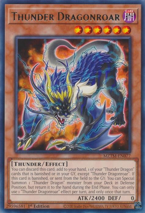 Image for Thunder Dragonroar (Maze of the Master) (MZTM-EN077) - YuGiOh
