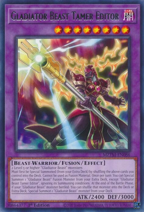 Image for Gladiator Beast Tamer Editor (Maze of the Master) (MZTM-EN086) - YuGiOh
