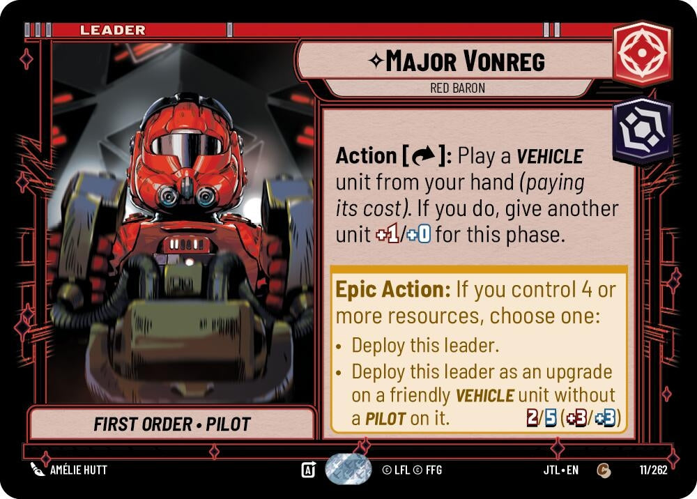 Image for Major Vonreg - Red Baron (Jump to Lightspeed) (011/262) - Star Wars: Unlimited