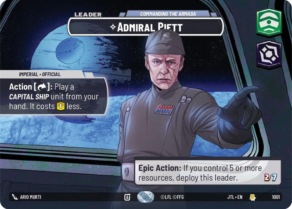 Image for Admiral Piett - Commanding the Armada (Showcase) (Jump to Lightspeed) (1001) - Star Wars: Unlimited