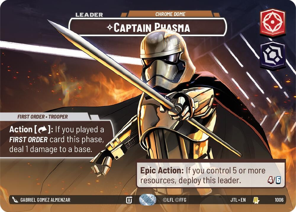 Image for Captain Phasma - Chrome Dome (Showcase) (Jump to Lightspeed) (1006) - Star Wars: Unlimited