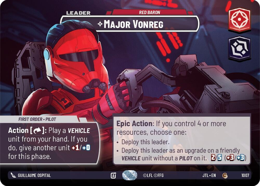 Image for Major Vonreg - Red Baron (Showcase) (Jump to Lightspeed) (1007) - Star Wars: Unlimited