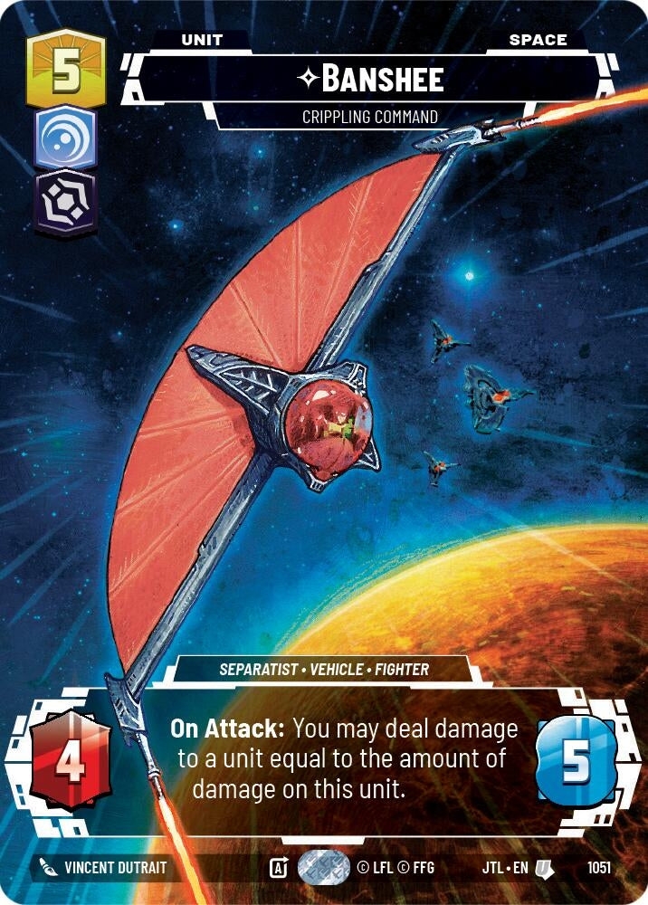Image for Banshee - Crippling Command (Prestige Foil) (Jump to Lightspeed) (1051) - Star Wars: Unlimited
