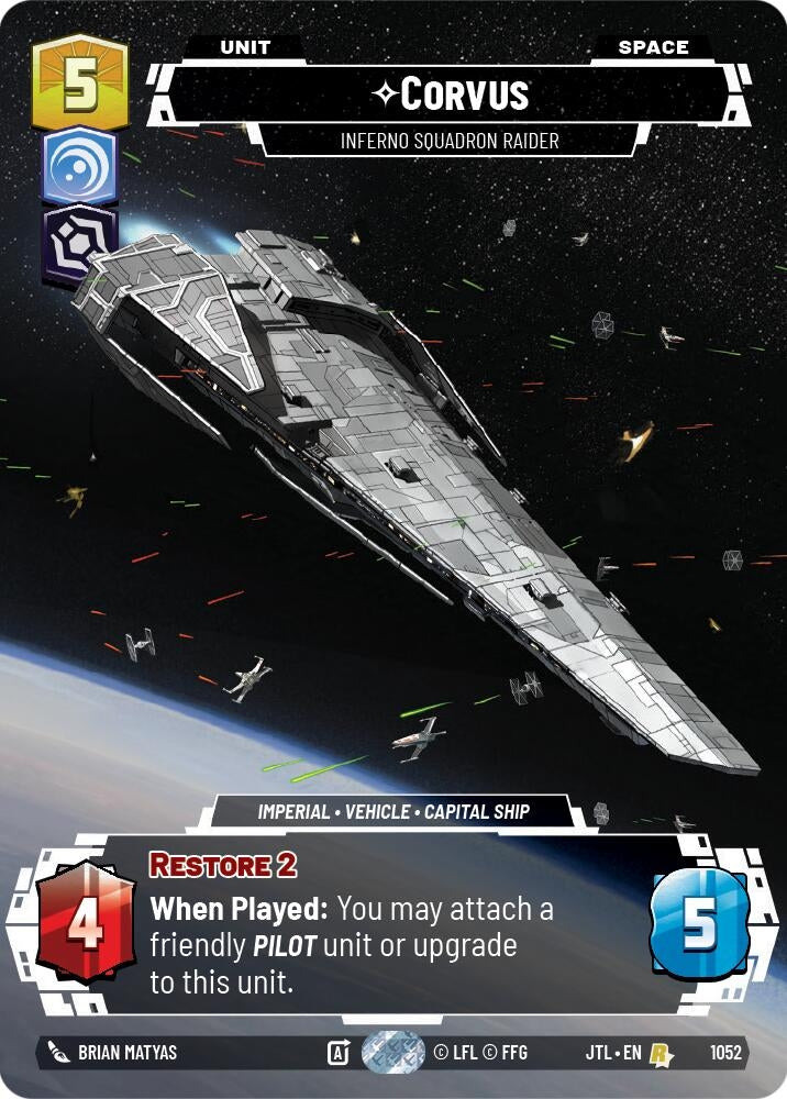 Image for Corvus - Inferno Squadron Raider (Prestige Foil) (Jump to Lightspeed) (1052) - Star Wars: Unlimited