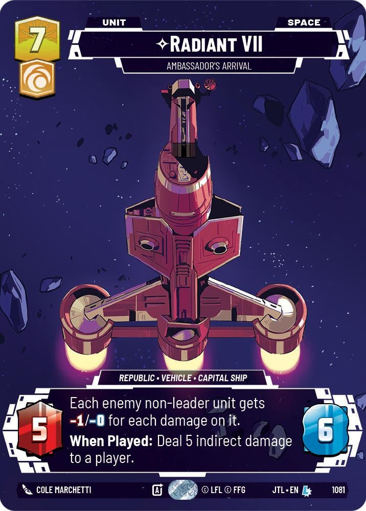Image for Radiant VII - Ambassadors' Arrival (Prestige Foil) (Jump to Lightspeed) (1081) - Star Wars: Unlimited