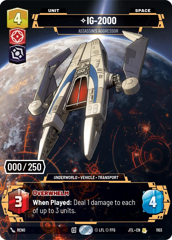 Image for IG-2000 - Assassin's Aggressor (Serialized) (Jump to Lightspeed) (1103) - Star Wars: Unlimited