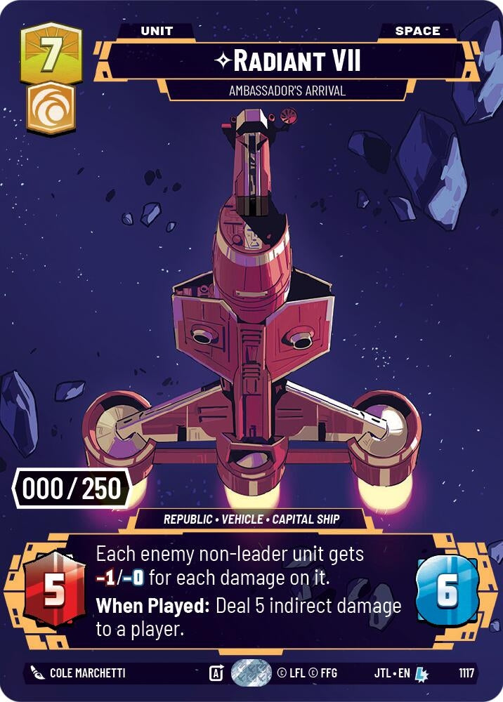 Image for Radiant VII - Ambassadors' Arrival (Serialized) (Jump to Lightspeed) (1117) - Star Wars: Unlimited