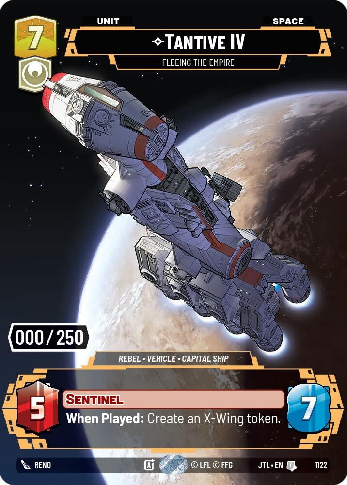 Image for Tantive IV - Fleeing the Empire (Serialized) (Jump to Lightspeed) (1122) - Star Wars: Unlimited