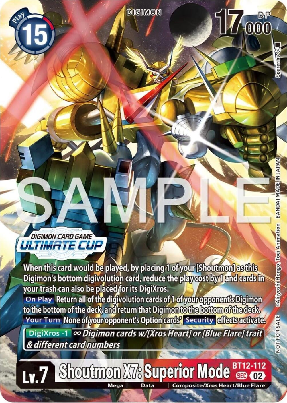 Image for Shoutmon X7: Superior Mode (Ultimate Cup 25-26 Season 1) (Across Time) (BT12-112 SEC) - Digimon Card Game