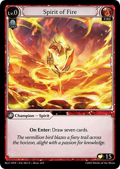 Image for Spirit of Fire (Guo Jia Re: Collection, Heaven’s Favored) (001) - Grand Archive TCG