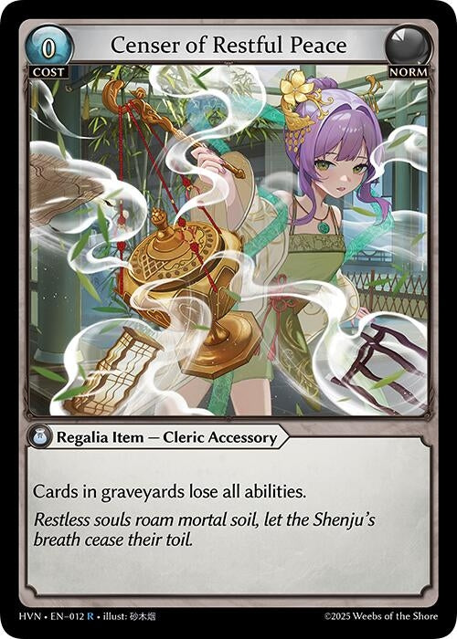 Image for Censer of Restful Peace (Abyssal Heaven) (012) - Grand Archive TCG