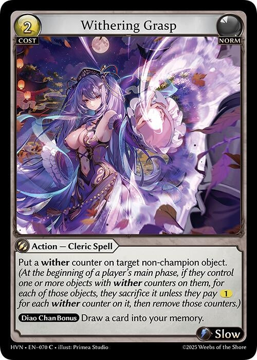 Image for Withering Grasp (Abyssal Heaven) (070) - Grand Archive TCG