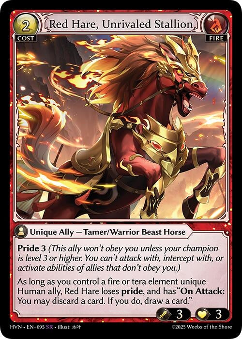 Image for Red Hare, Unrivaled Stallion (Abyssal Heaven) (095) - Grand Archive TCG