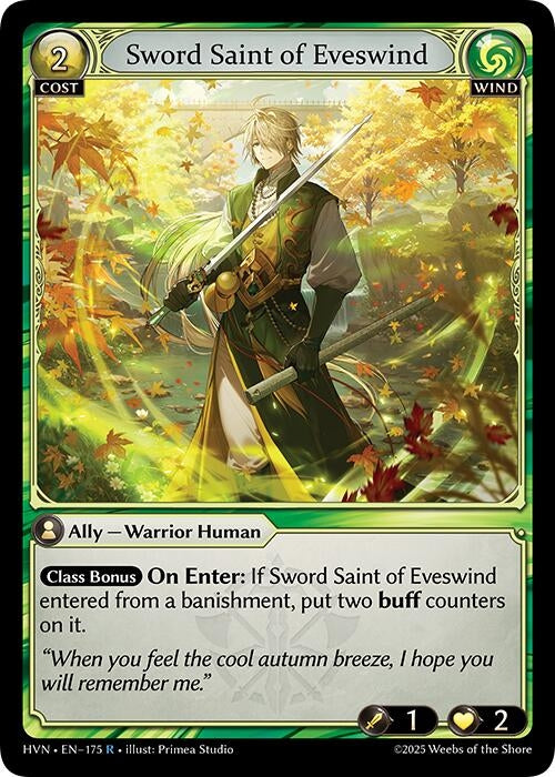 Image for Sword Saint of Eveswind (Abyssal Heaven) (175) - Grand Archive TCG