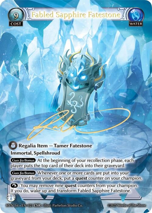 Image for Fabled Sapphire Fatestone // Genbu, Black Tortoise (CSR) (Abyssal Heaven) (021) - Grand Archive TCG