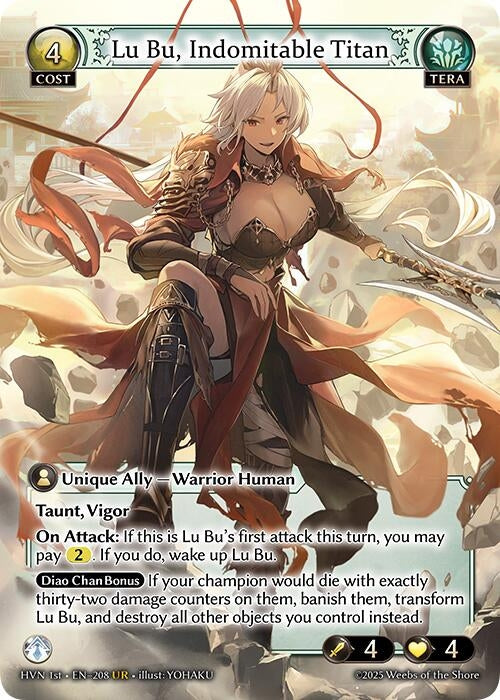 Image for Lu Bu, Indomitable Titan // Lu Bu, Wrath Incarnate (Abyssal Heaven) (208) - Grand Archive TCG